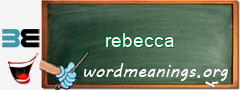 WordMeaning blackboard for rebecca